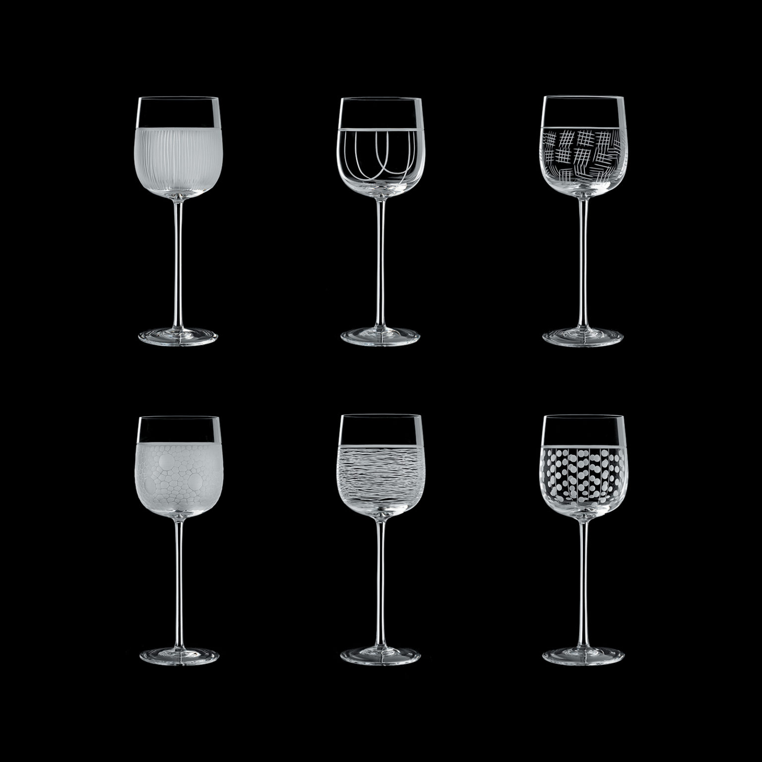 Barware Collection Glasses, Flutes, Tumblers in fine Crystal Salviati